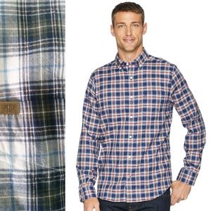 Nautica Button Up Shirt in Hunter Plaid